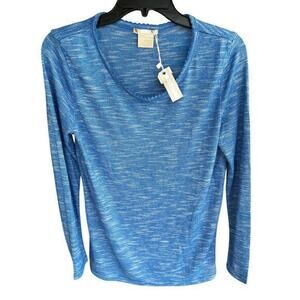 INK&IVY Heathered cornflower blue ultra soft scoop neck top boho casual NWT sz M